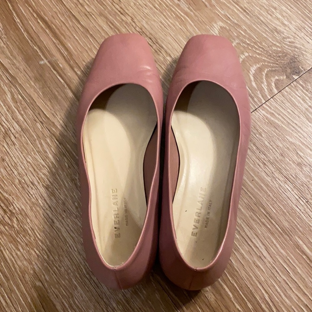 Everlane square toe flat 6.5 in dusty rose